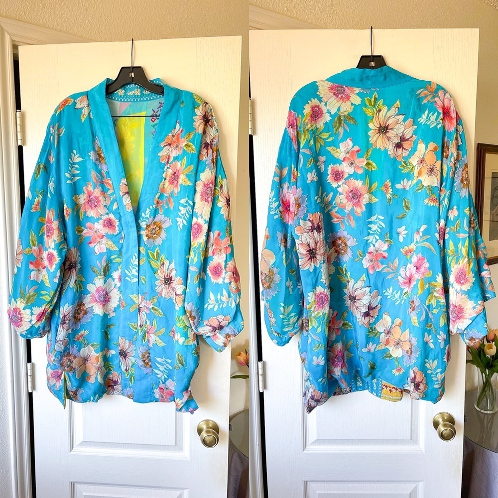 Johnny Was Samba Patchwork Reversible Kimono Flor… - image 3